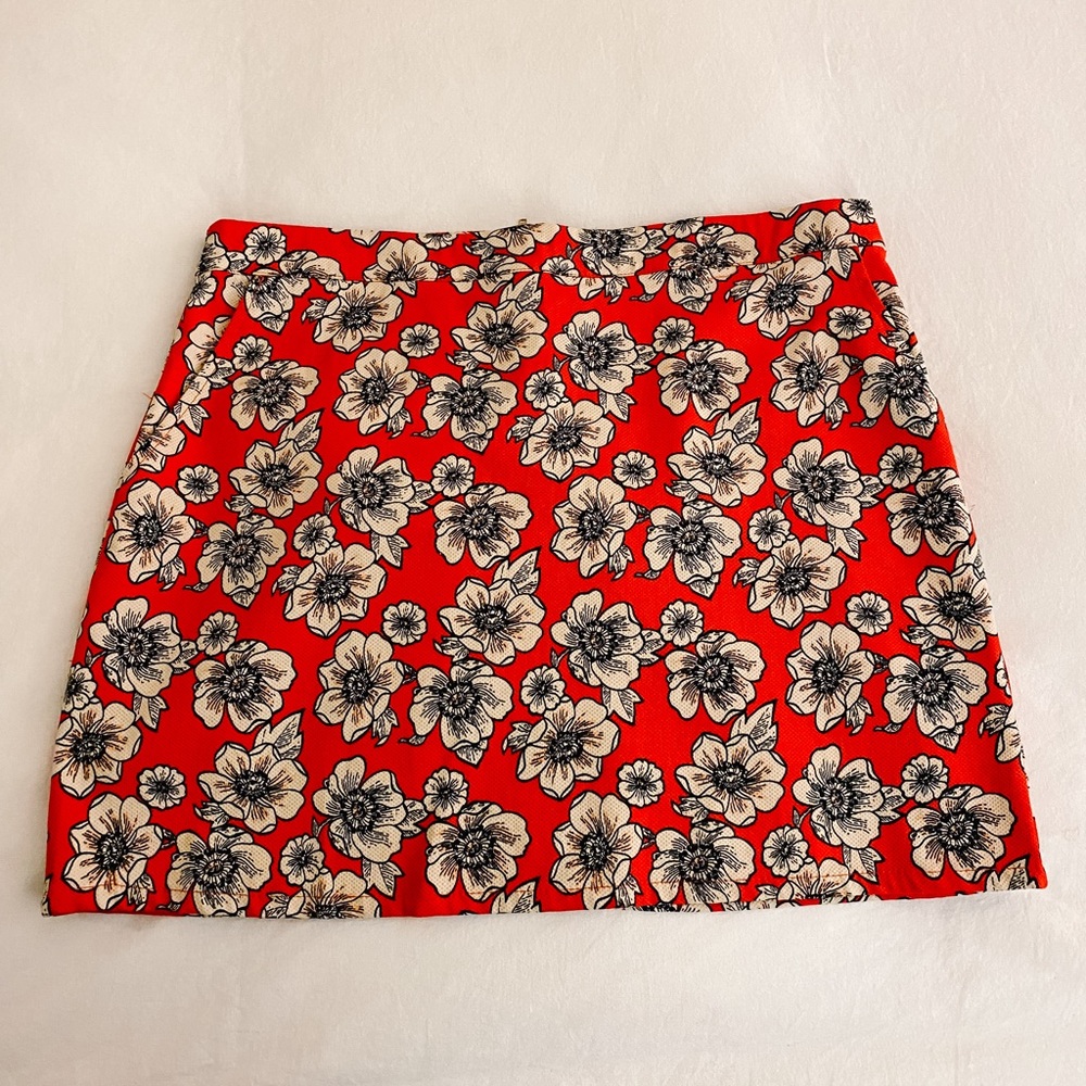 Floral Plus Size Mini Skirt